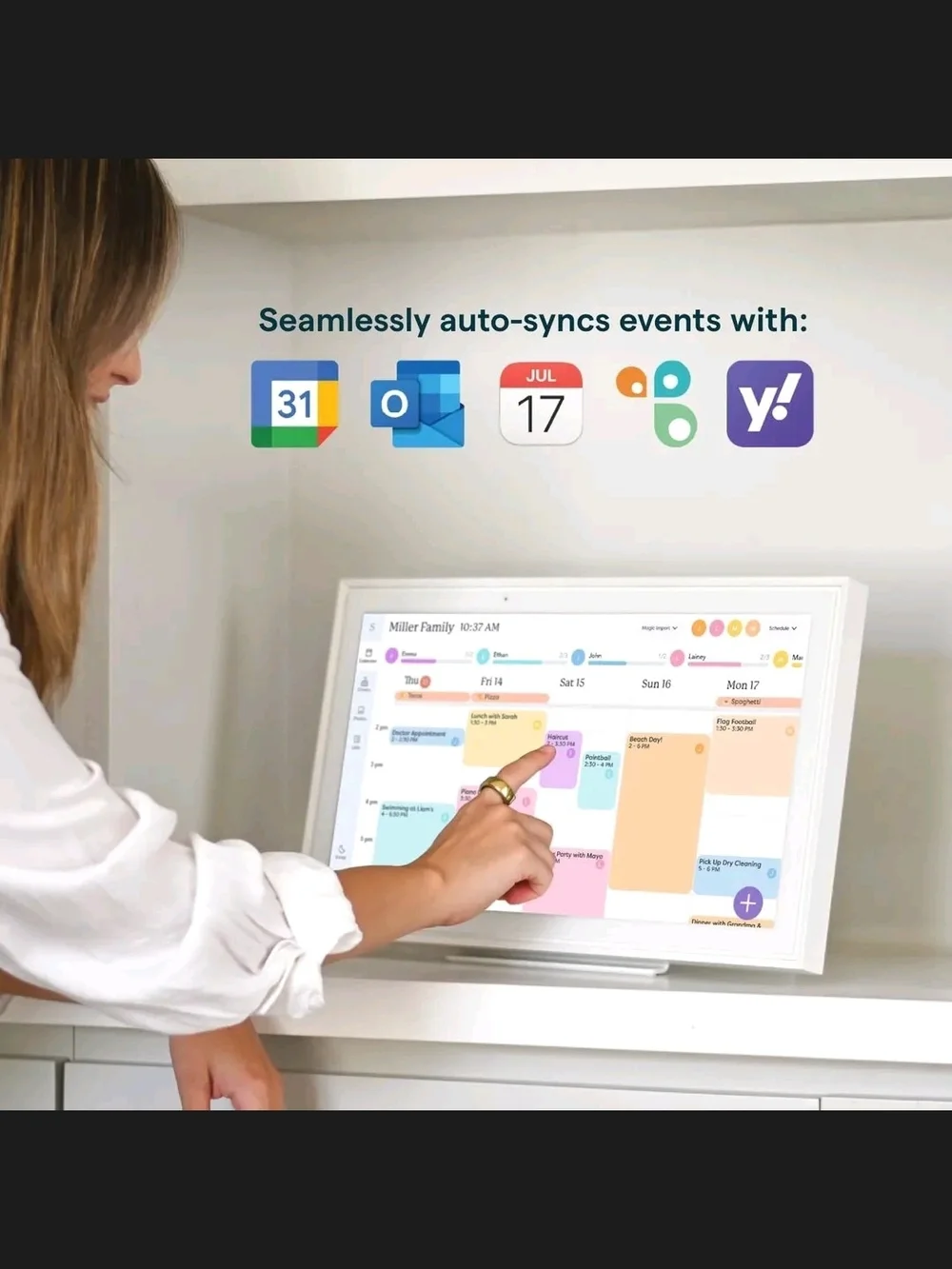Skylight 15” Digital Family Calendar Chore Chart White Open Box